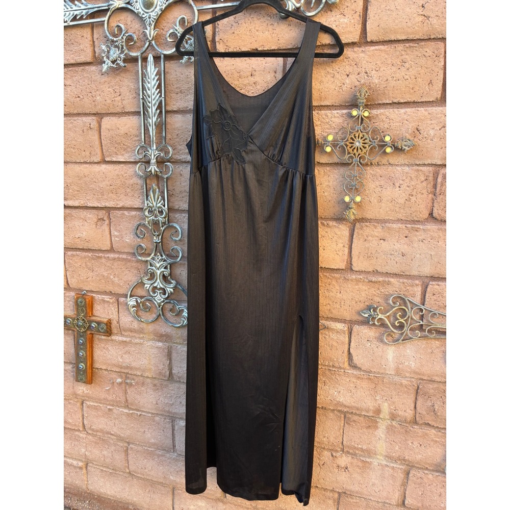 Vintage Pollinaise Nightgown Slip Dress Nylon V-neck Babydoll Sheer Size 1X